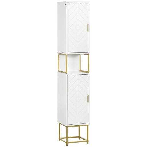 kleankin Dulap baie cu dulapuri si compartimente deschise, mobilier pentru baie de dimensiuni reduse din MDF | AOSOM RO