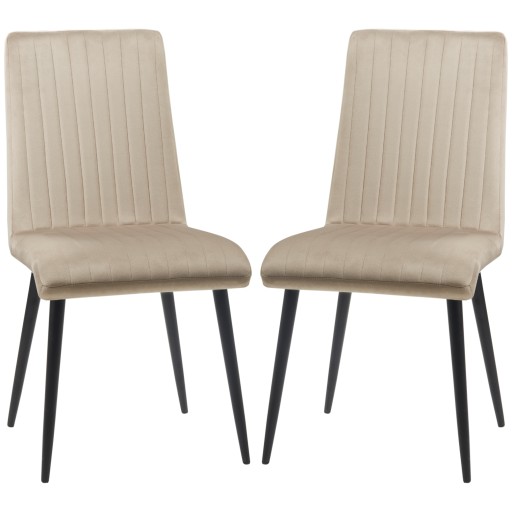 HOMCOM Set 2 Scaune de Bucătărie pentru Masa de Dining, Catifea Maro Deschis, Design Modern și Confortabil | Aosom Romania