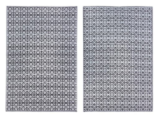 Covor de exterior cu doua fete Tirrenia, Bizzotto, 120 x 180 cm, polipropilena, negru/alb