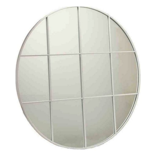 Oglinda decorativa Circular, Gift Decor, Ø100 cm, metal, alb