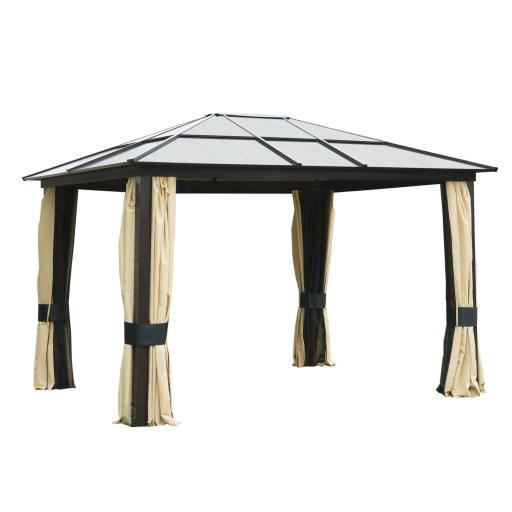 Outsunny Pavilion de Lux din Aluminiu Cort pentru Gradina 3x3.6x2.65m 