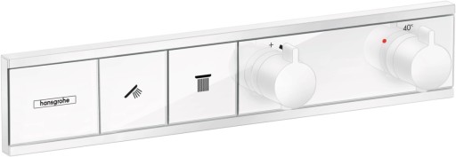 Baterie cada - dus termostatata Hansgrohe RainSelect cu montaj incastrat necesita corp ingropat alb mat