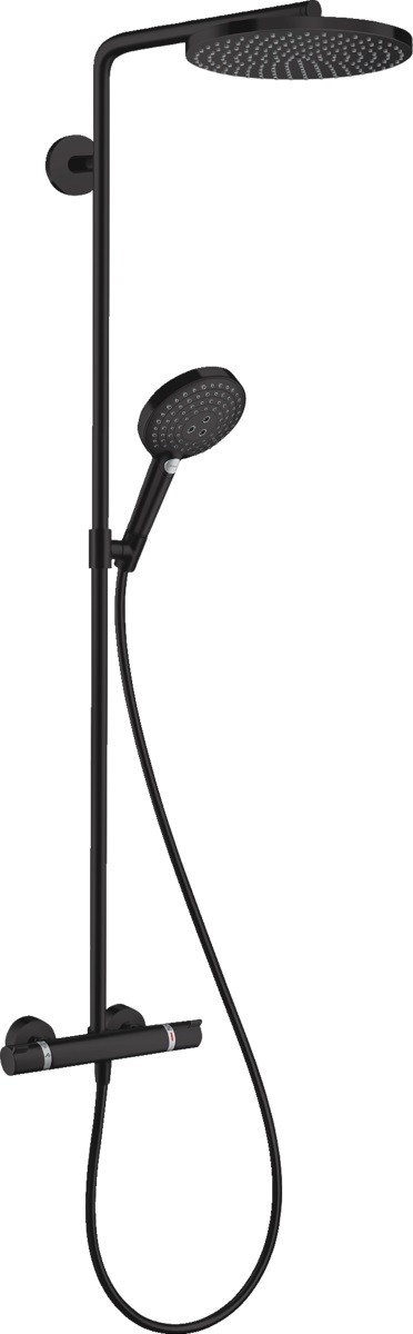 Coloana de dus Hansgrohe Raindance Select S 240 PowderRain 1jet cu baterie termostatata negru mat