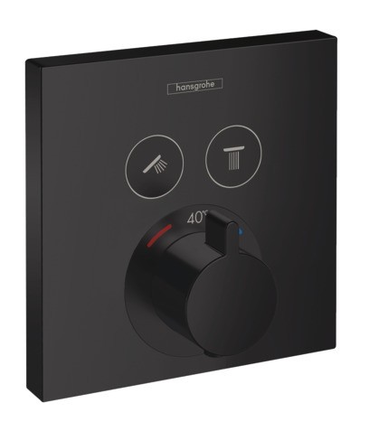 Baterie cada - dus termostatata Hansgrohe ShowerSelect cu montaj incastrat necesita corp ingropat negru mat