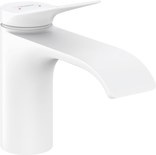 Baterie lavoar Hansgrohe Vivenis 80 ventil pop-up alb mat