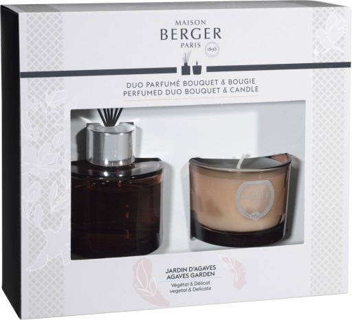 Set Maison Berger Duo Joy Old Pink Jardin d'Agaves Bouquet Parfume 80ml + lumanare parfumata 80g
