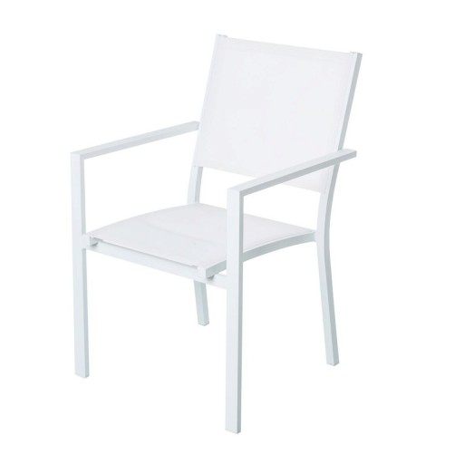 Scaun pentru gradina Thais, 55.2 x 60.4 x 86 cm, aluminiu, alb