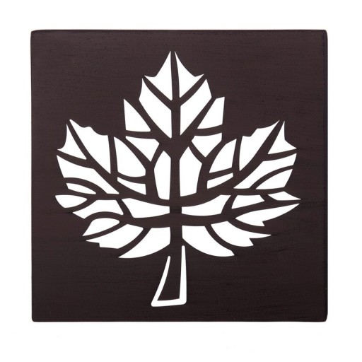 Decoratiune de perete Outdoor Leaf, 29.8 x 29.8 cm, metal, maro