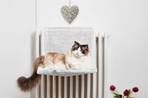 Pat suspendat pentru pisici / sezlong calorifer, Gloria Bora Bora, 31 x 26 x 45 cm, alb