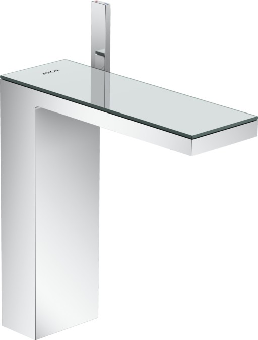 Baterie lavoar Hansgrohe Axor MyEdition 230 ventil push-open crom/sticla oglinda