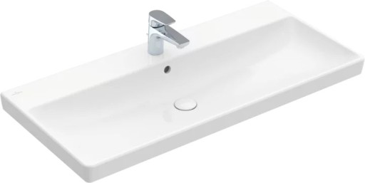 Lavoar Villeroy & Boch Avento CeramicPlus 100cm cu preaplin montare pe mobilier alb Alpin