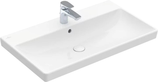 Lavoar Villeroy & Boch Avento 80x47 cu preaplin montare pe mobilier alb Alpin
