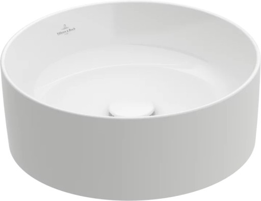 Lavoar tip bol Villeroy & Boch Collaro CeramicPlus 40cm rotund fara orificiu baterie fara preaplin alb Alpin