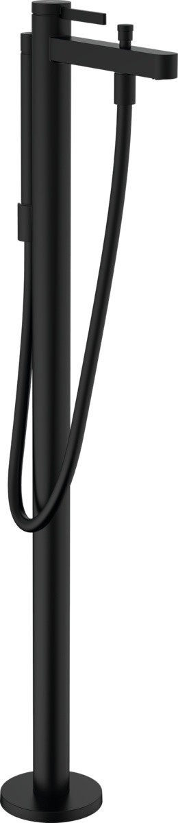 Baterie cada cu montaj pe pardoseala Hansgrohe Finoris necesita corp ingropat negru mat