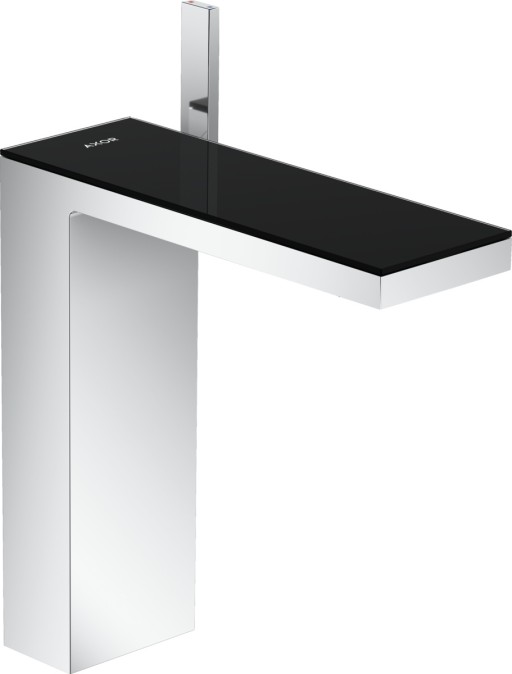 Baterie lavoar Hansgrohe Axor MyEdition 230 ventil push-open crom/sticla neagra
