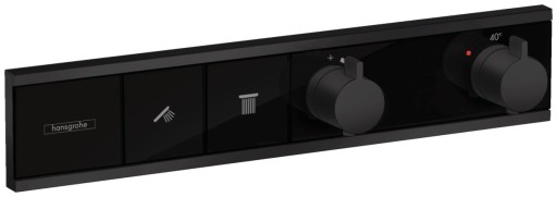 Baterie cada - dus termostatata Hansgrohe RainSelect cu montaj incastrat necesita corp ingropat negru mat