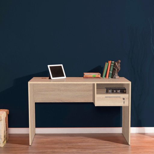 Birou, Adore, CMS-510-SS-1, 120x75x60 cm, PAL, Sonomo / Alb