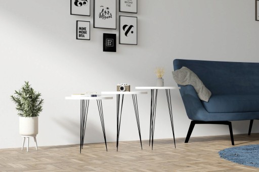 Masuta, Asse Home, Lucky, 38x47 cm, Alb/Negru