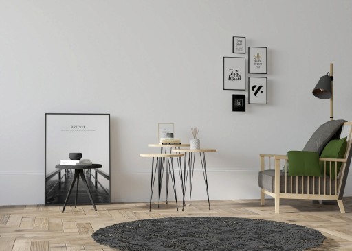 Masuta, Asse Home, Lucky, 38x47 cm, Stejar / Negru