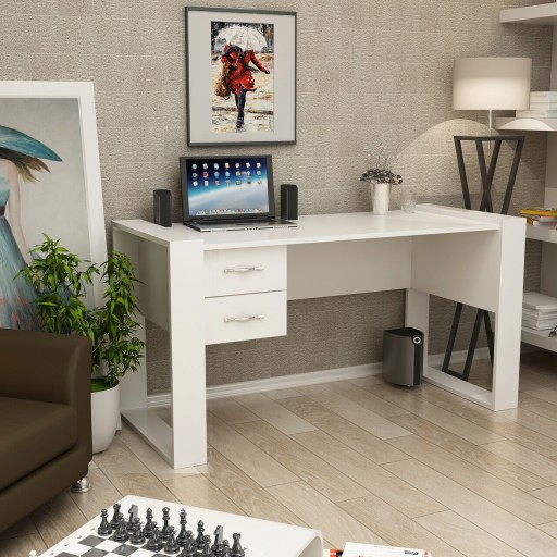 Birou, Decorotika, Jwin, 140x75x60 cm, Alb