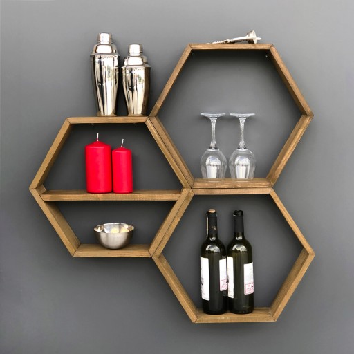 Raft de perete, Evila Originals, HEX004, 37x37x10 cm, Maro