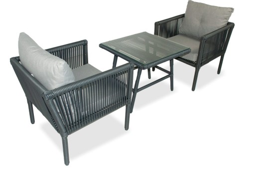 Set mobilier de gradina, Jumilla, Shangai 2, Gri