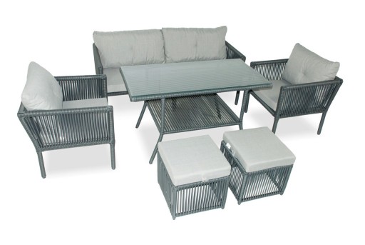 Set mobilier de gradina, Jumilla, Shangai 4, Gri