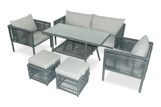 Set mobilier de gradina, Jumilla, Newyork Pouffe 2, Gri