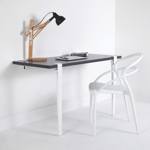Birou, Logg, Cuarius, 120x75x60 cm, Antracit/Alb