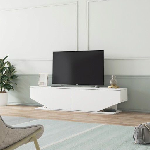 Comoda TV, Minima, Ares, 160x37x32.7 cm, Alb