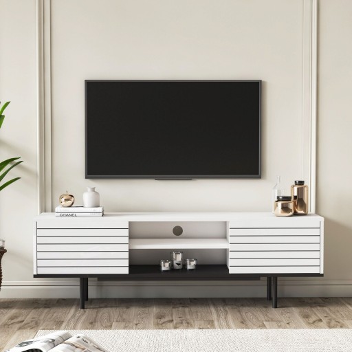 Comoda TV, Minima, Colosseo, Alb/Negru
