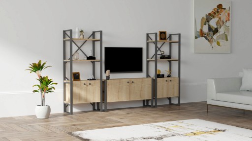 Comoda TV, Puqa Design, Milano, PAL, Safir / Negru