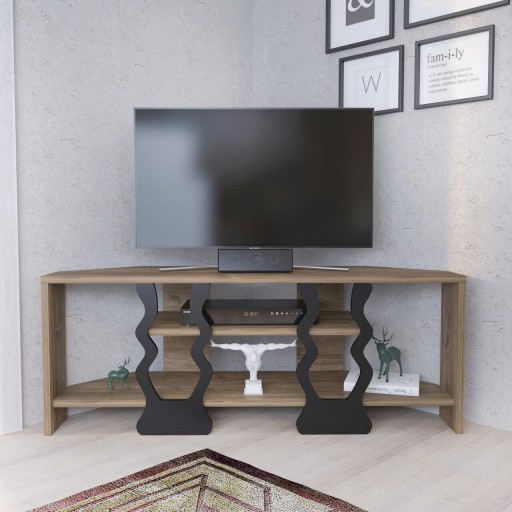 Comoda TV, Retricy, Firal, 110x35x41.8 cm, PAL, Nuc / Negru