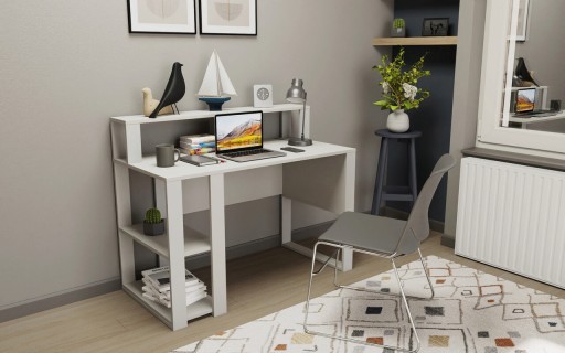 Birou, Retricy, Queens, 120x59.6x95.2 cm, PAL, Alb
