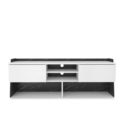 Comoda TV, Retricy, Picas, 160x35x59 cm, PAL, Alb/Negru