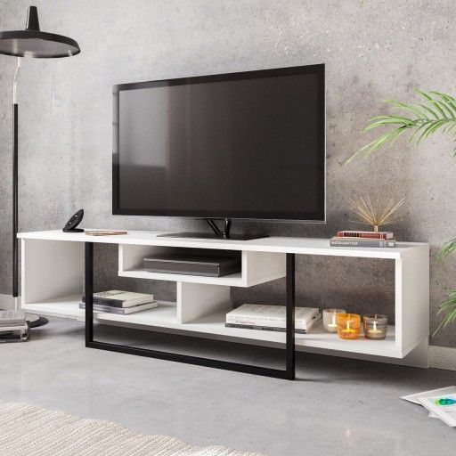 Comoda TV, Zena Home, Asal (150), PAL, Alb/Negru