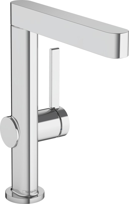 Baterie lavoar Hansgrohe Finoris 230 cu pipa rotativa ventil push-open crom