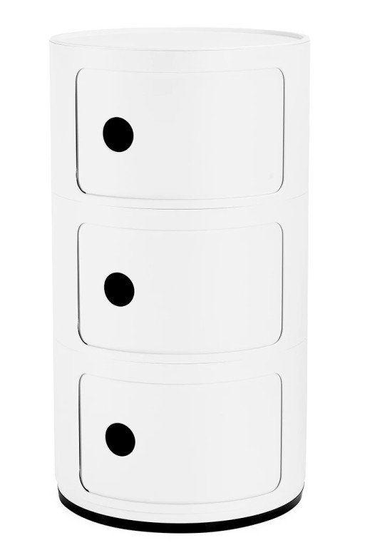 Comoda modulara Kartell Componibili 3 design Anna Castelli Ferrieri alb mat