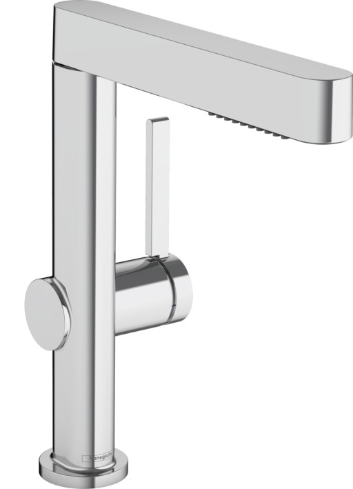Baterie lavoar Hansgrohe Finoris 230 cu dus extractibil 2 tipuri de jet ventil push-open crom