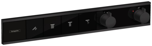 Baterie cada - dus termostatata Hansgrohe RainSelect cu 4 functii montaj incastrat necesita corp ingropat negru mat