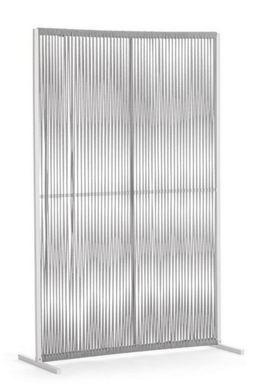 Paravan despartitor pentru gradina/terasa Paxson, Bizzotto, 120 x 30 x 180 cm, aluminiu/tesatura olefin, alb/gri