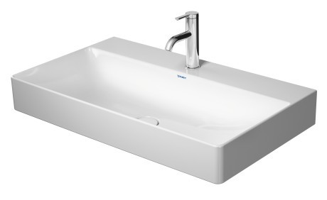 Lavoar Duravit DuraSquare 80x47 cm fara preaplin cu capac ceramic pentru ventil inclus si finisaj suplimentar