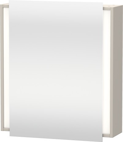 Dulap cu oglinda si iluminare Duravit Ketho 65x75cm deschidere stanga taupe mat