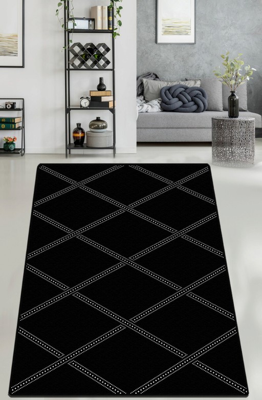 Covor de hol, Dotted Line Djt, 80x100 cm, 50% catifea/50% poliester, Multicolor