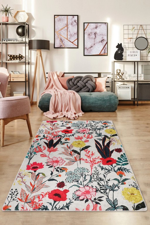 Covor de hol, Derosa Djt, 80x150 cm, 50% catifea/50% poliester, Multicolor