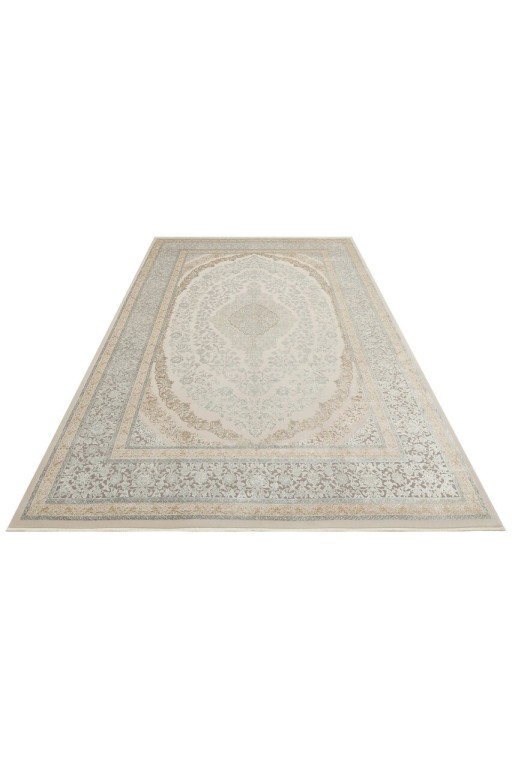 Covor de hol, Mhl 08, 100x200 cm, 100% VISCOZA/ACRILIC, Crem / Gri