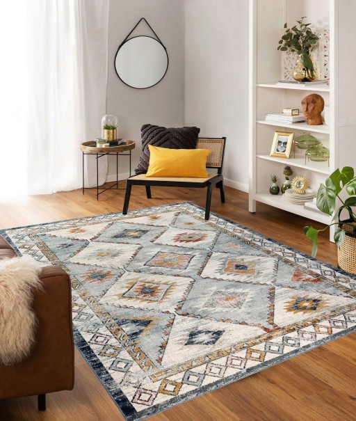 Covor de hol, 38520A , 80x150 cm, 100% POLIESTER/POLIPROPLEN, Albastru