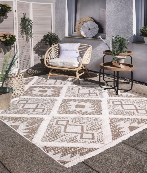 Covor, 22265A , 125x180 cm, Bumbac, Crem