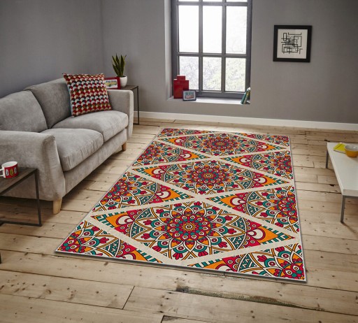 Covor, ASR CRPT-117 , 100x140 cm, Poliester, Multicolor