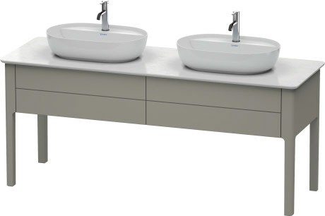 Dulap baza Duravit Luv cu doua sertare 1733x570mm gri piatra satinat mat lacuit